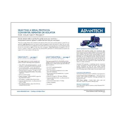 Serial Converters, Isolators & Repeaters Product Selection Guide cover